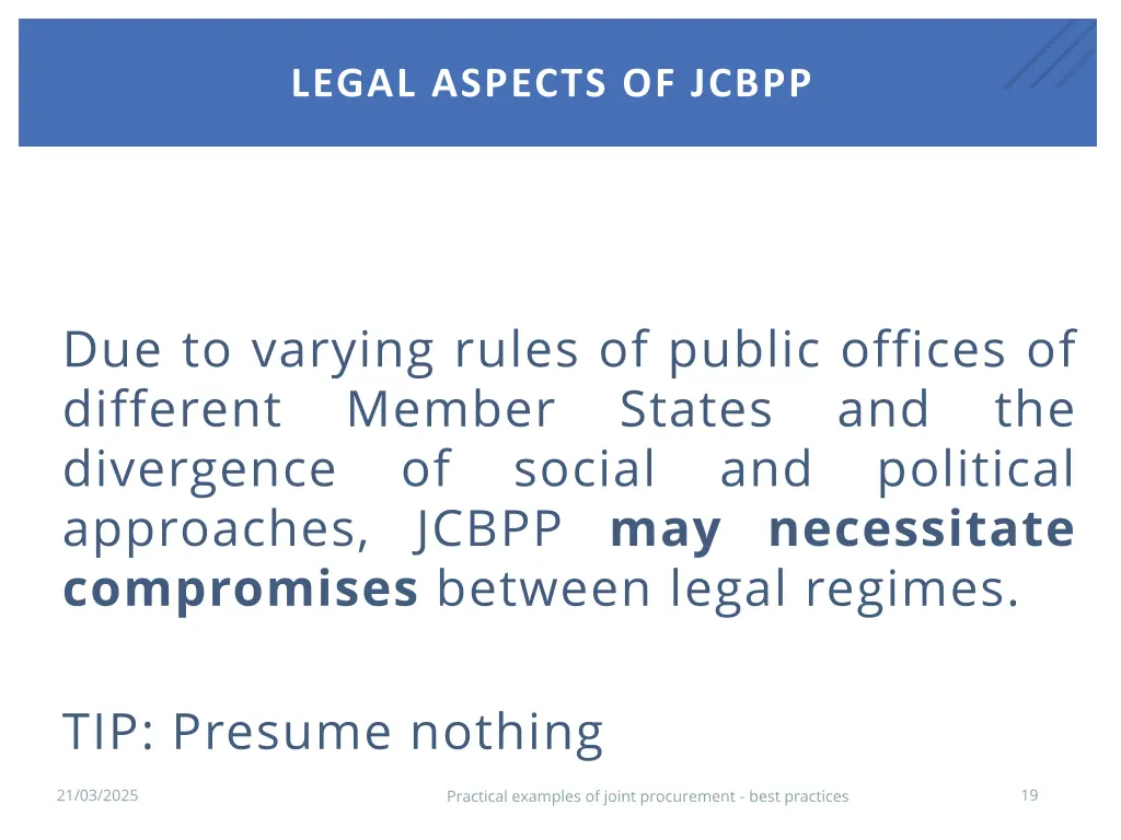legal aspects of jcbpp 1