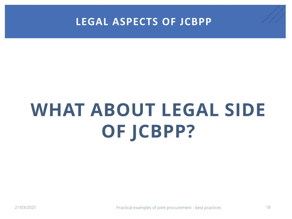 legal aspects of jcbpp