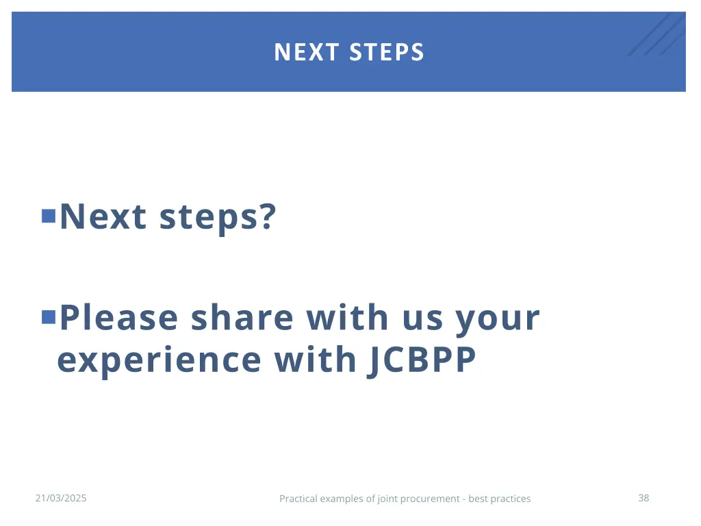 next steps