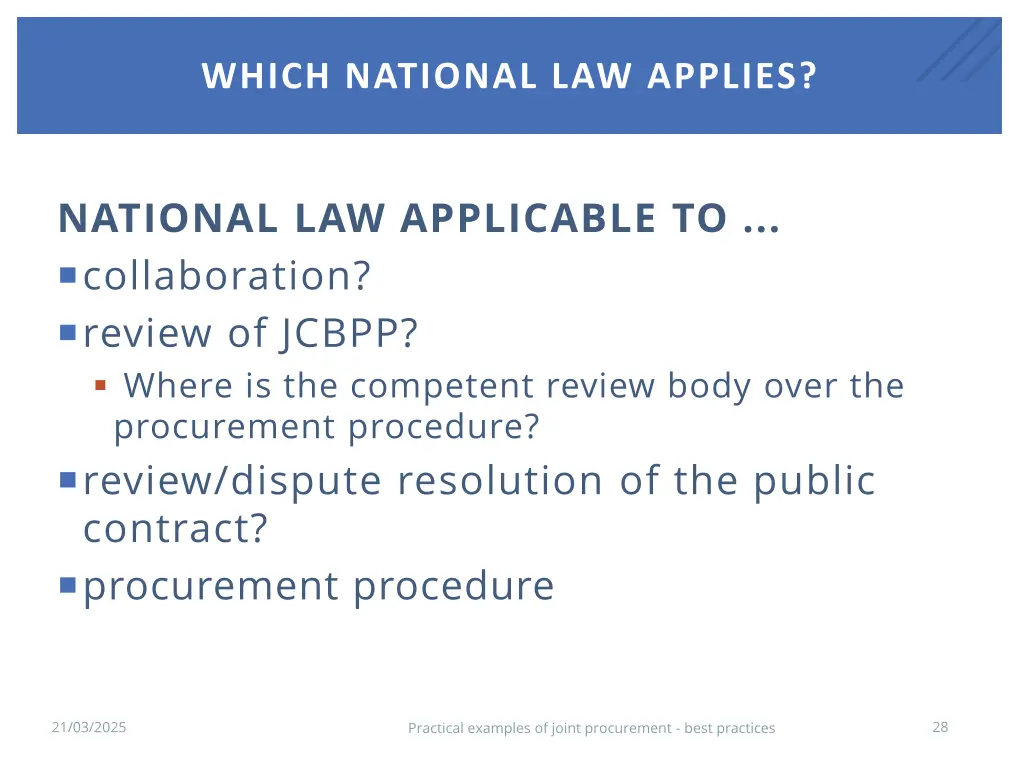 which national law applies 1