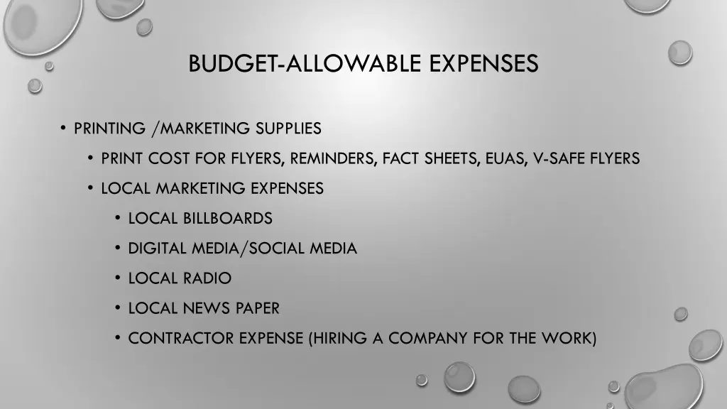 budget allowable expenses 4
