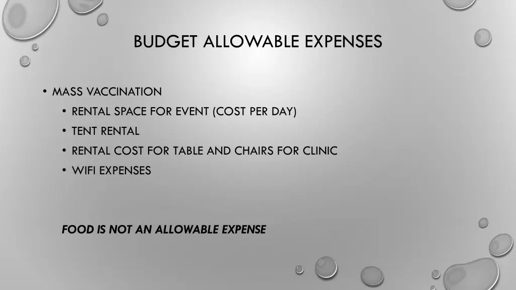 budget allowable expenses 5
