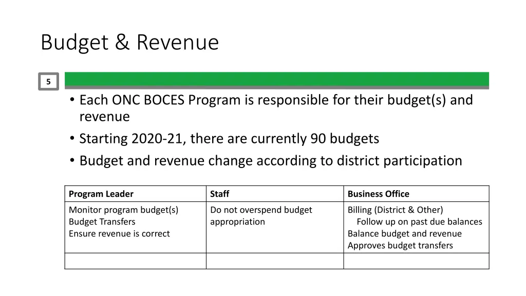 budget revenue