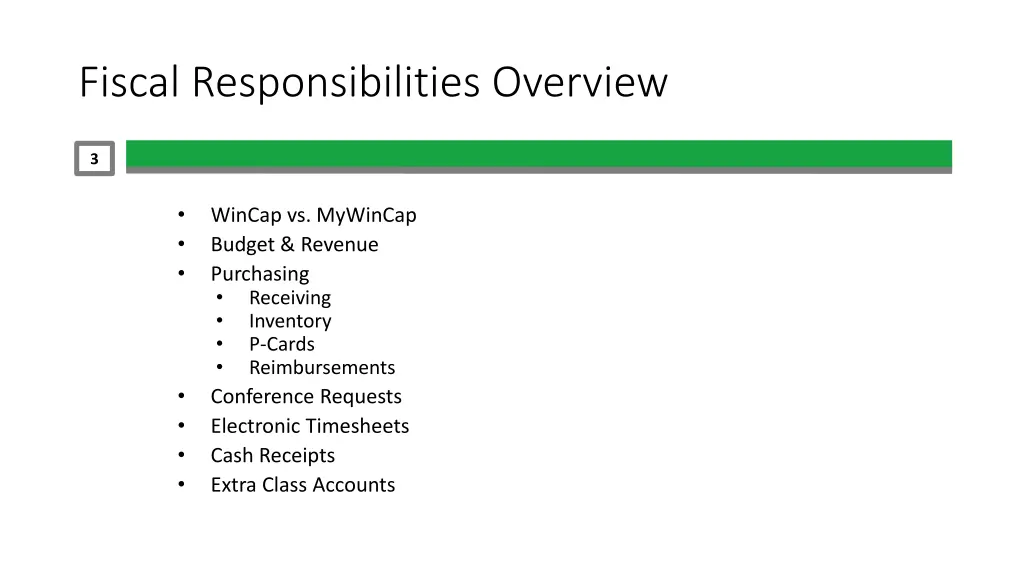 fiscal responsibilities overview