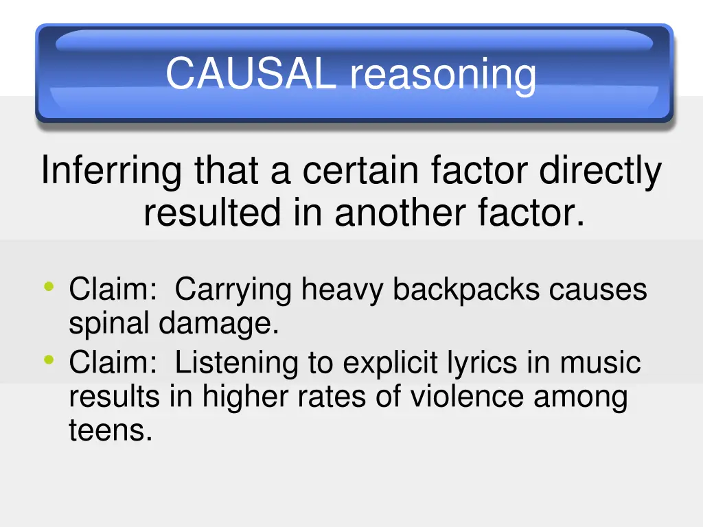 causal reasoning