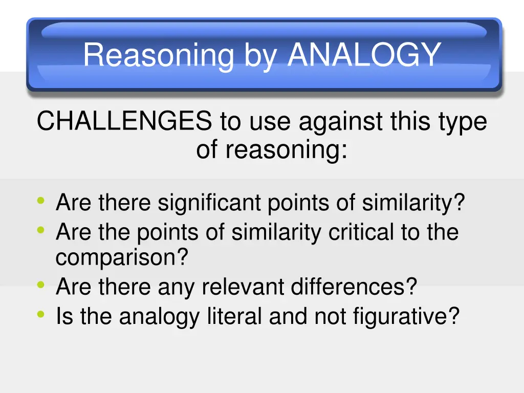 reasoning by analogy 2