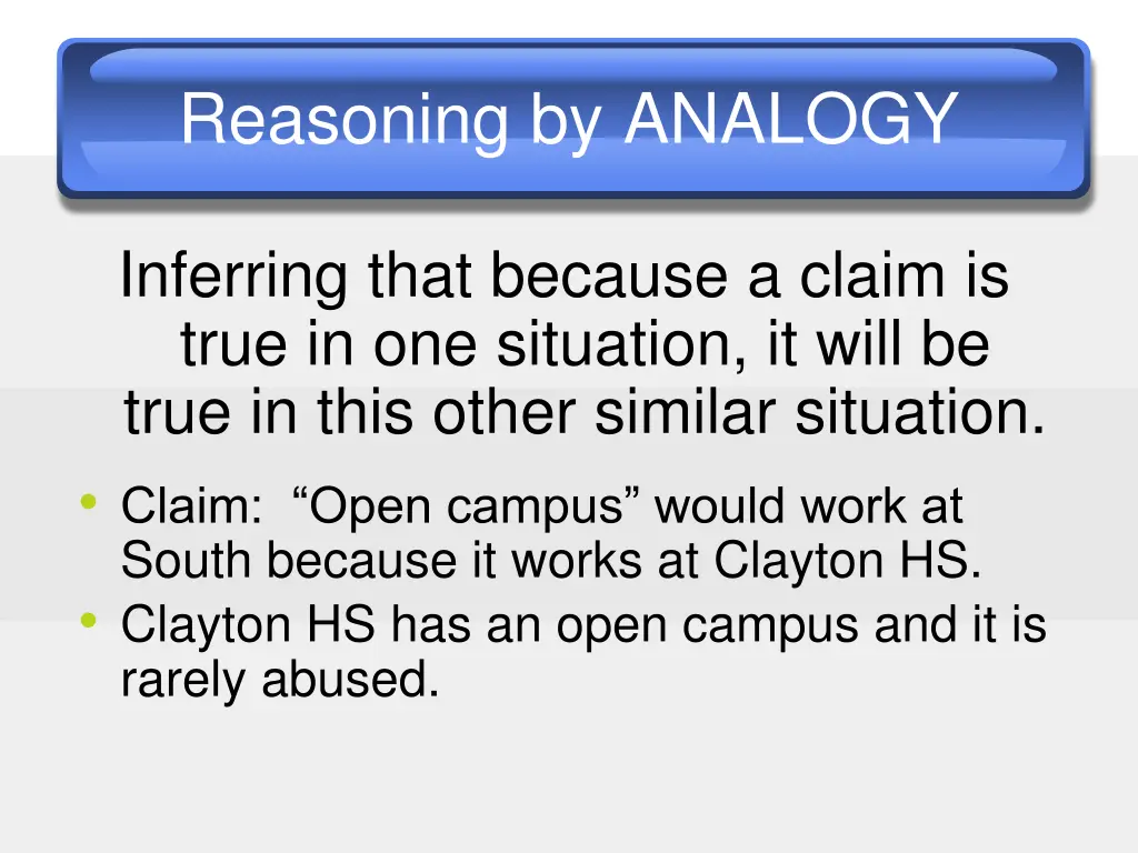 reasoning by analogy