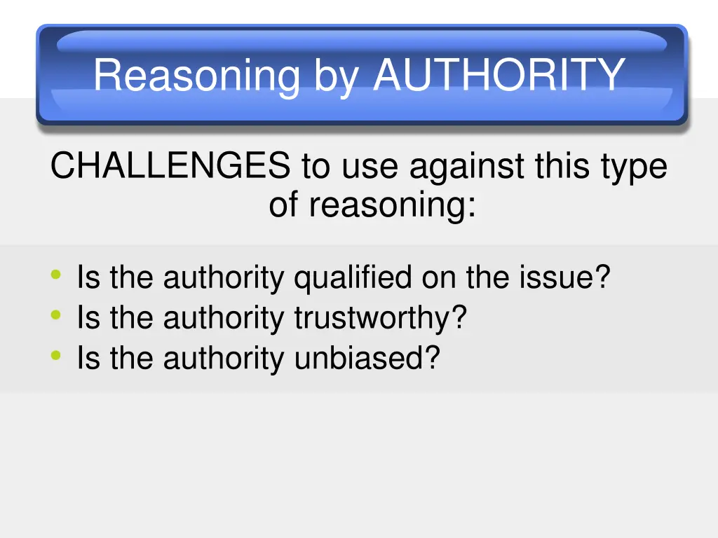 reasoning by authority 2
