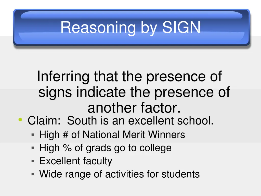 reasoning by sign