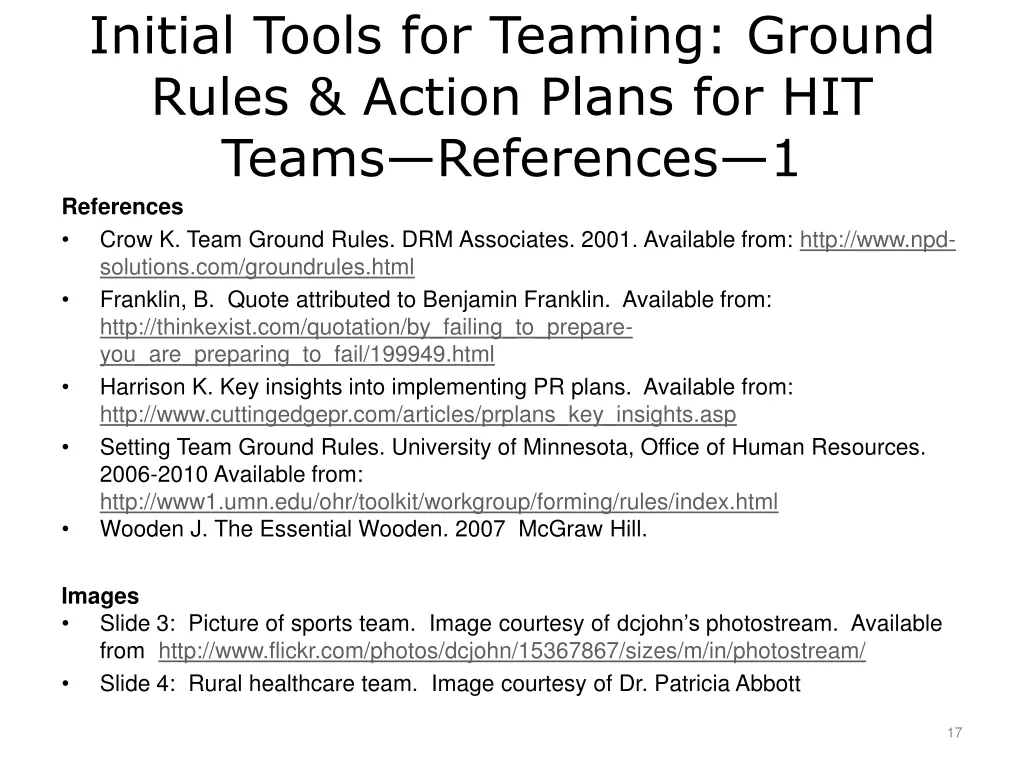 initial tools for teaming ground rules action 1
