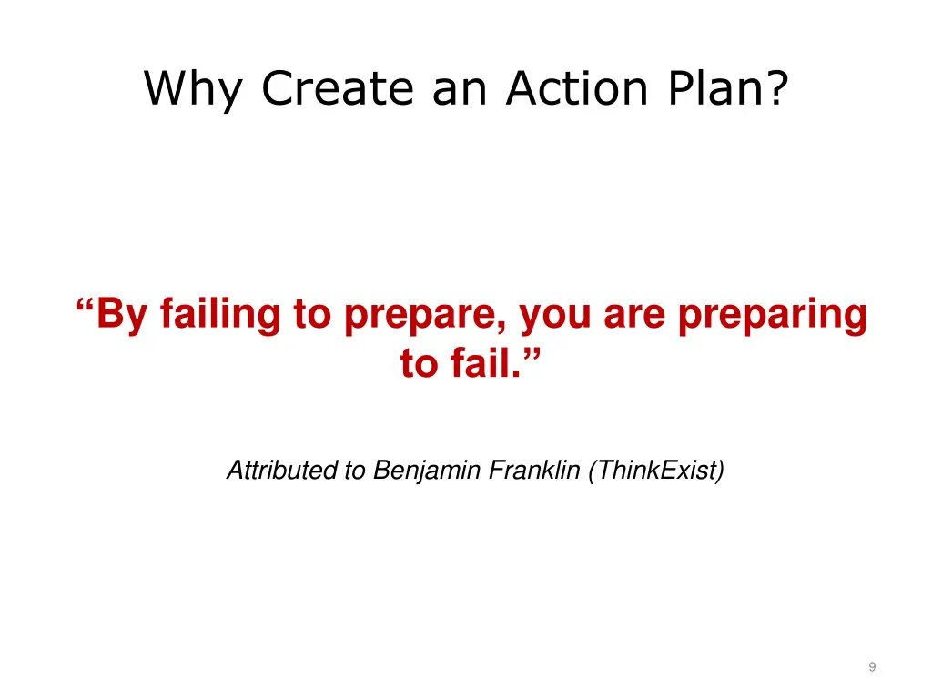 why create an action plan