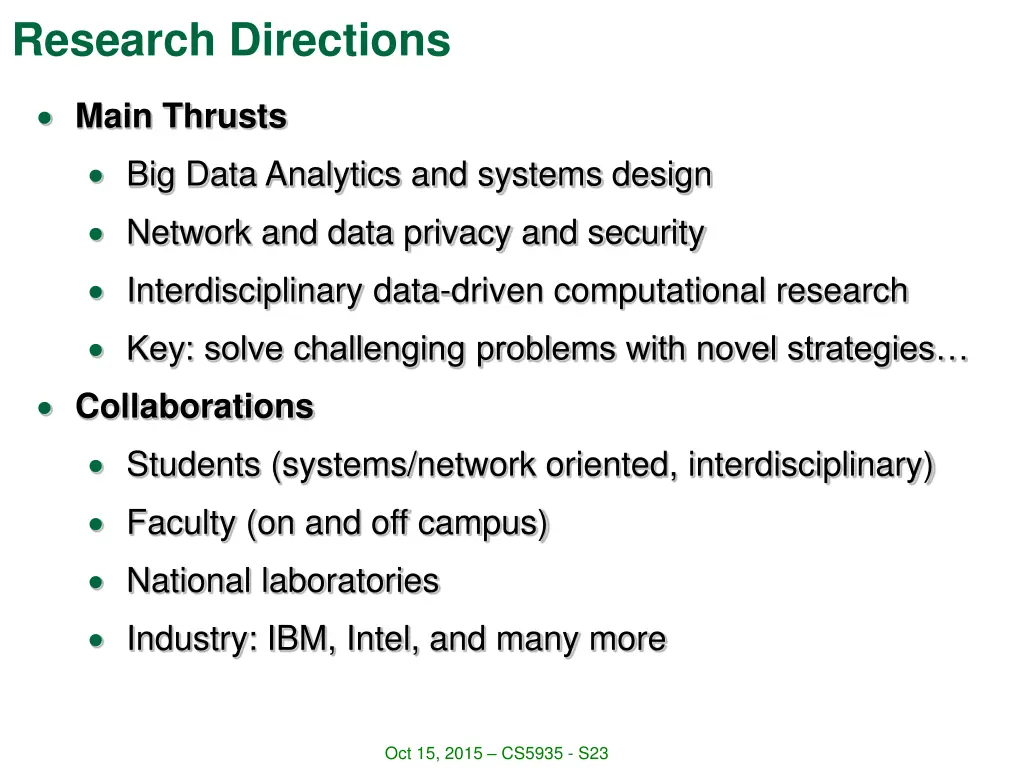 research directions