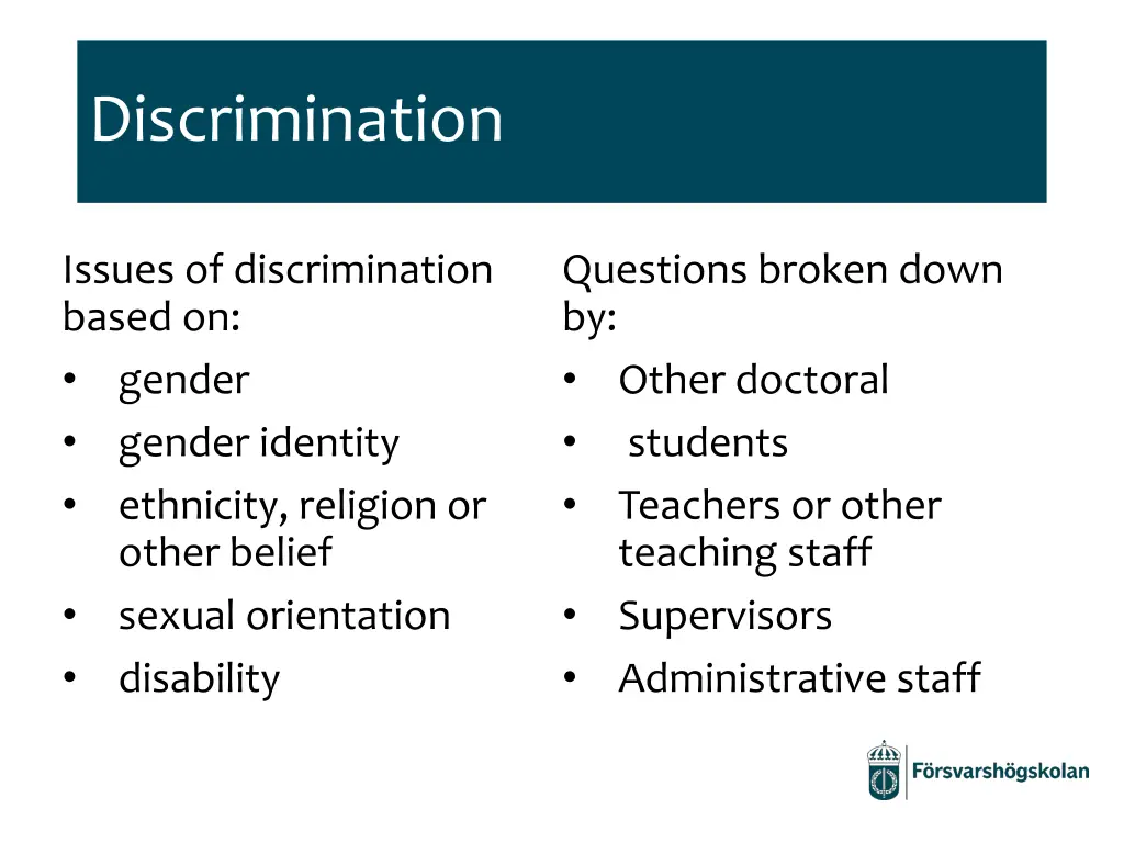discrimination