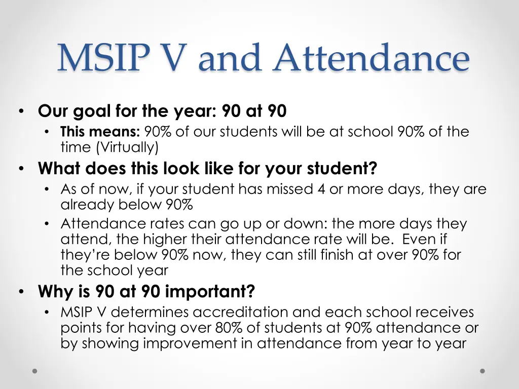 msip v and attendance