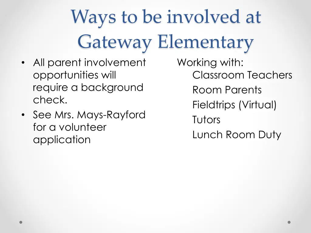 ways to be involved at gateway elementary