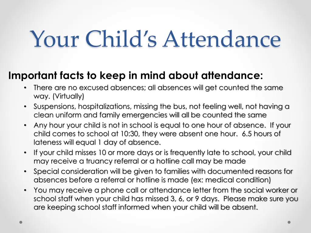 your child s attendance