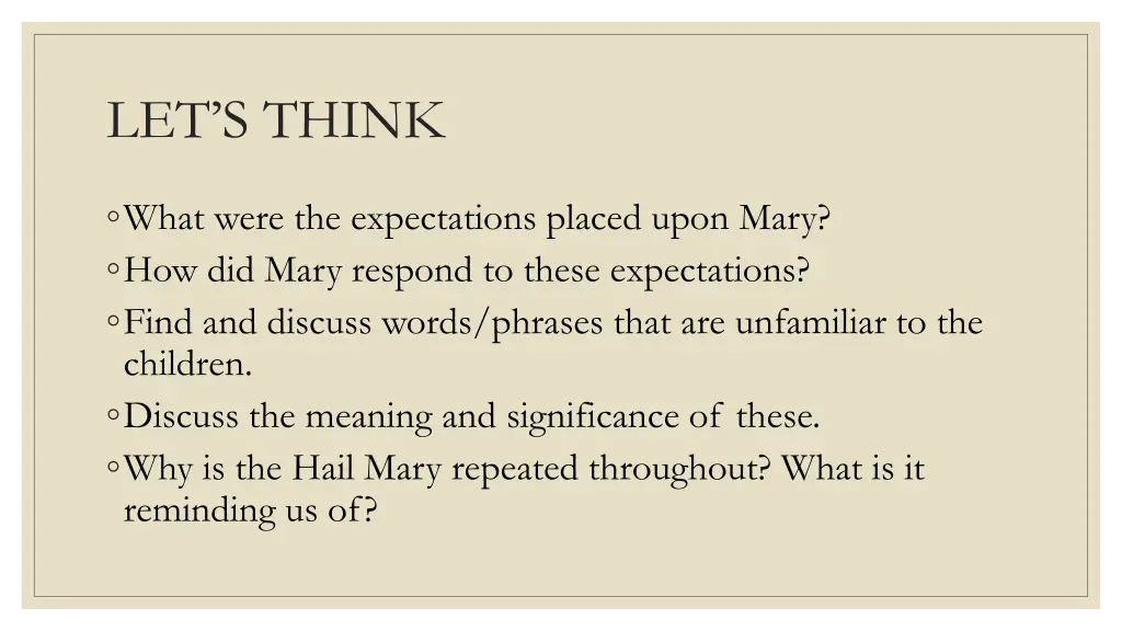 let s think