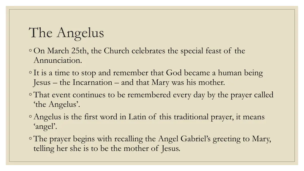 the angelus