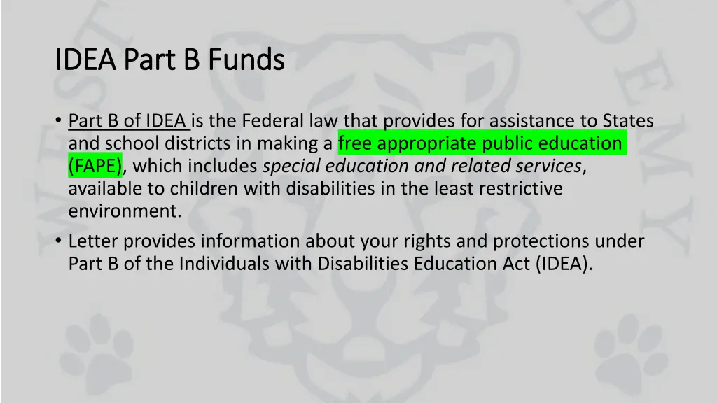 idea part b funds idea part b funds