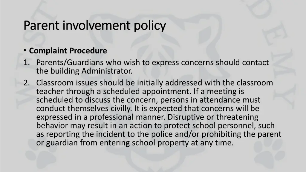 parent involvement policy parent involvement 4