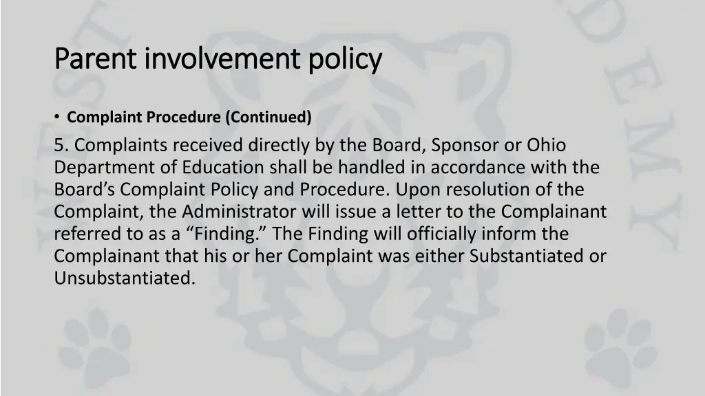parent involvement policy parent involvement 6