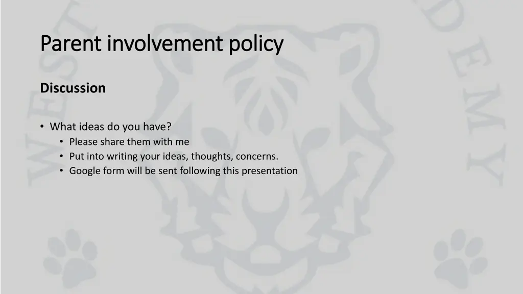 parent involvement policy parent involvement 7