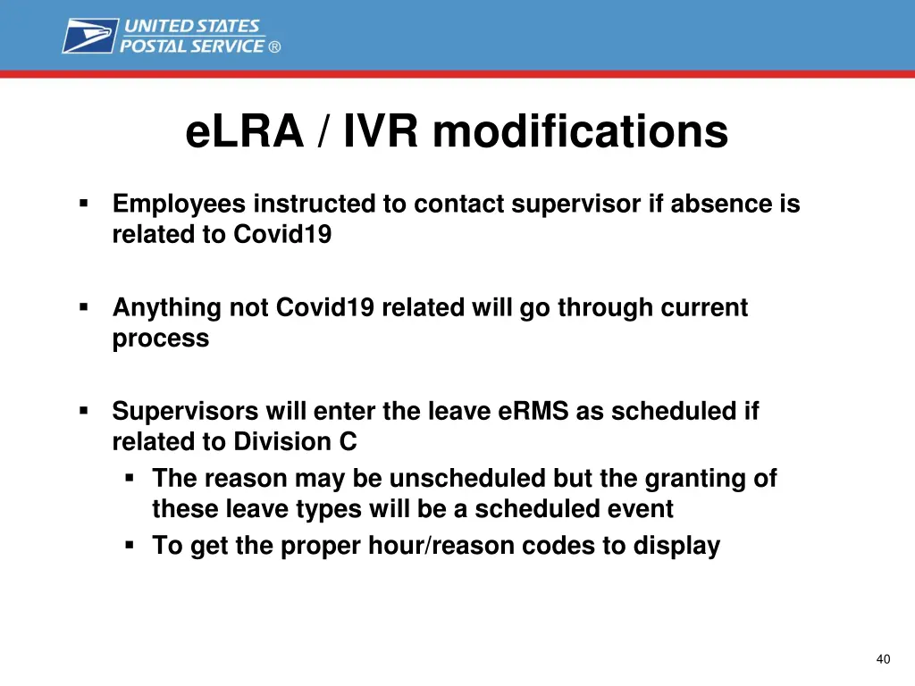 elra ivr modifications