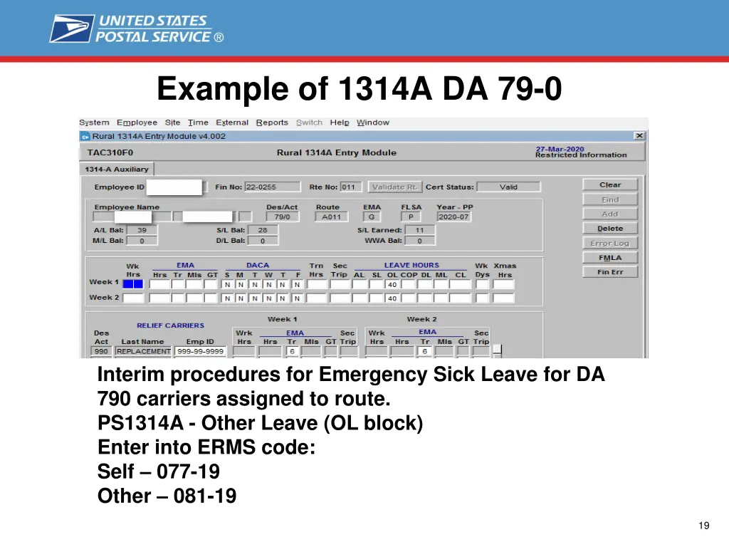 example of 1314a da 79 0