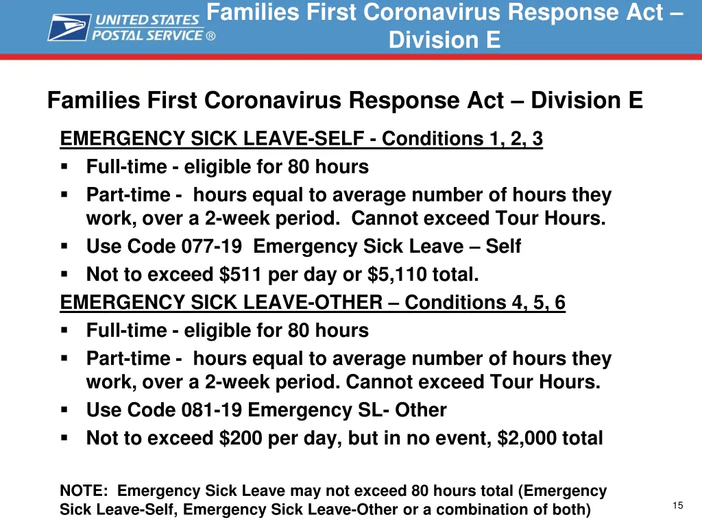 families first coronavirus response act division e