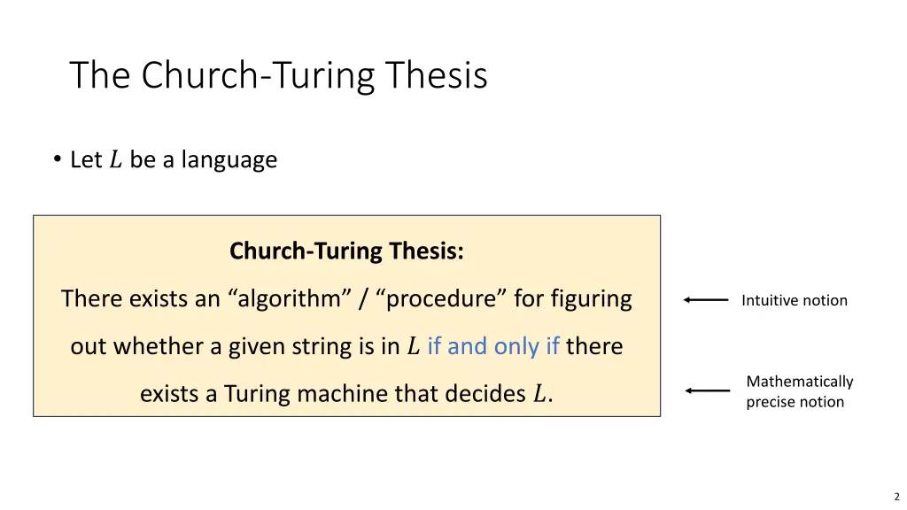 the church turing thesis