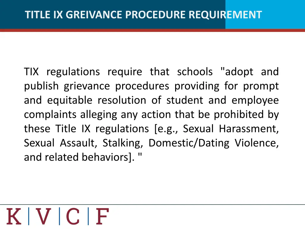 title ix greivance procedure requirement
