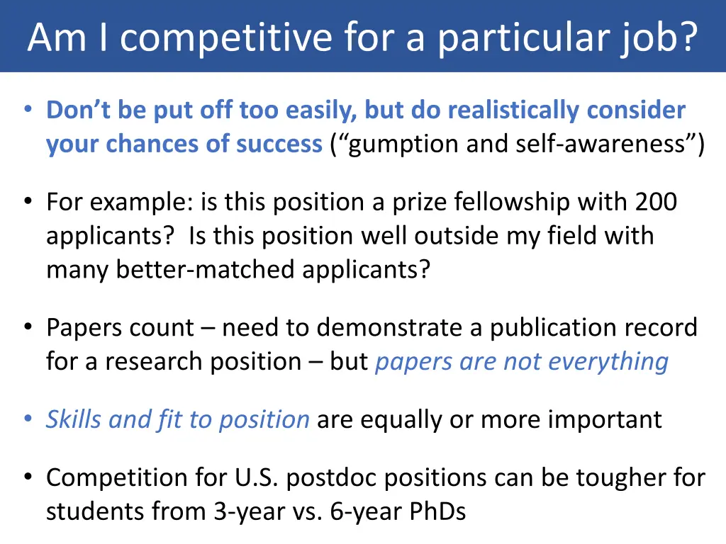 am i competitive for a particular job