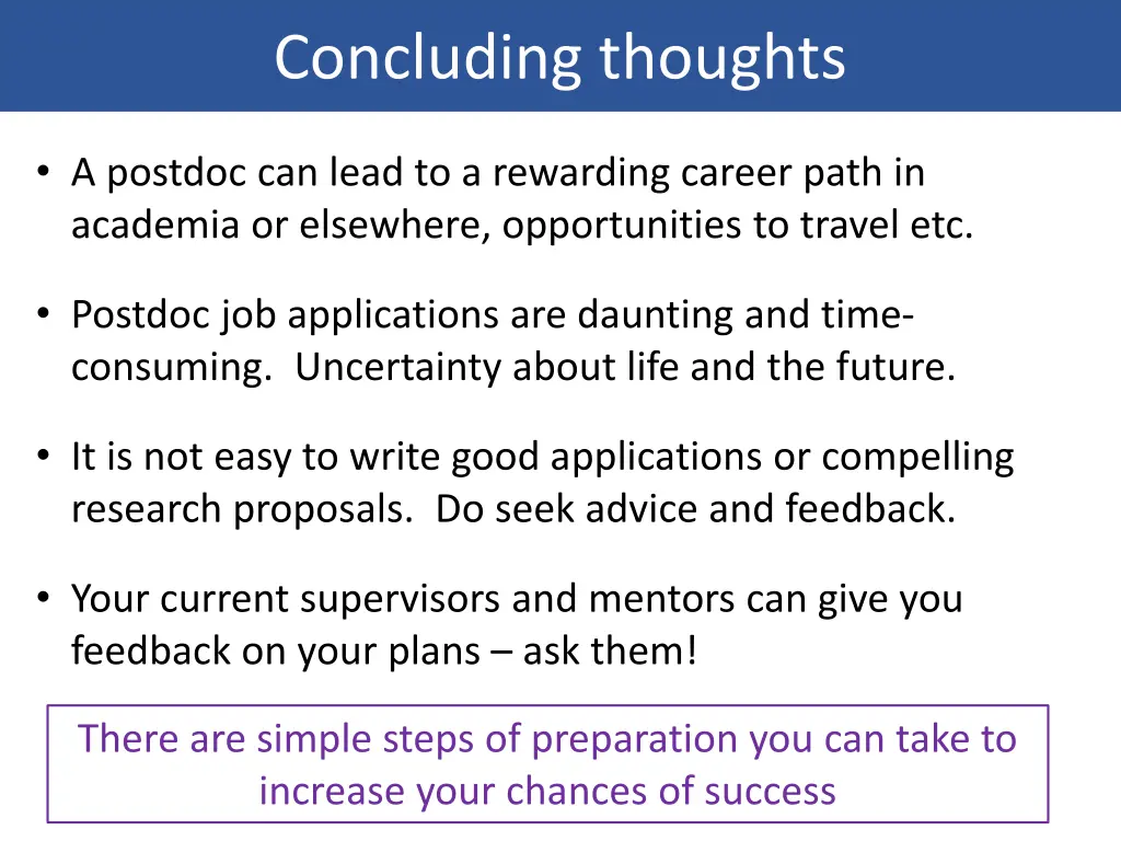 concluding thoughts