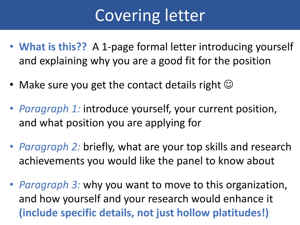 covering letter