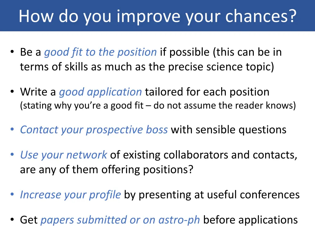 how do you improve your chances