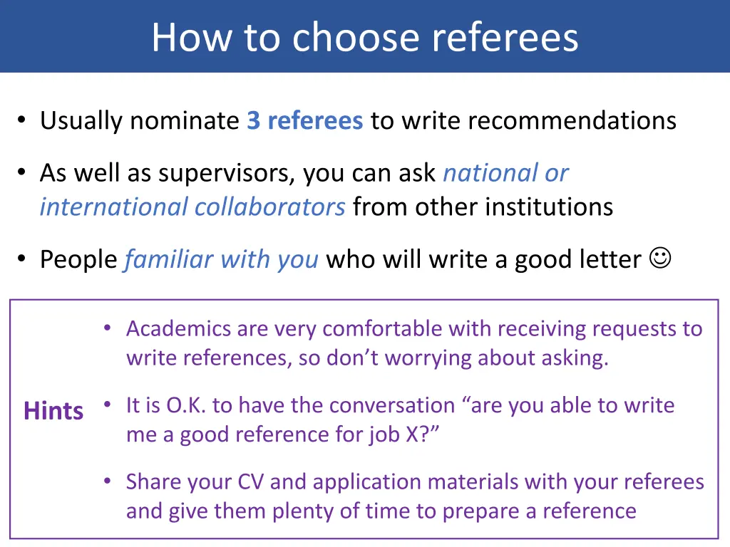 how to choose referees