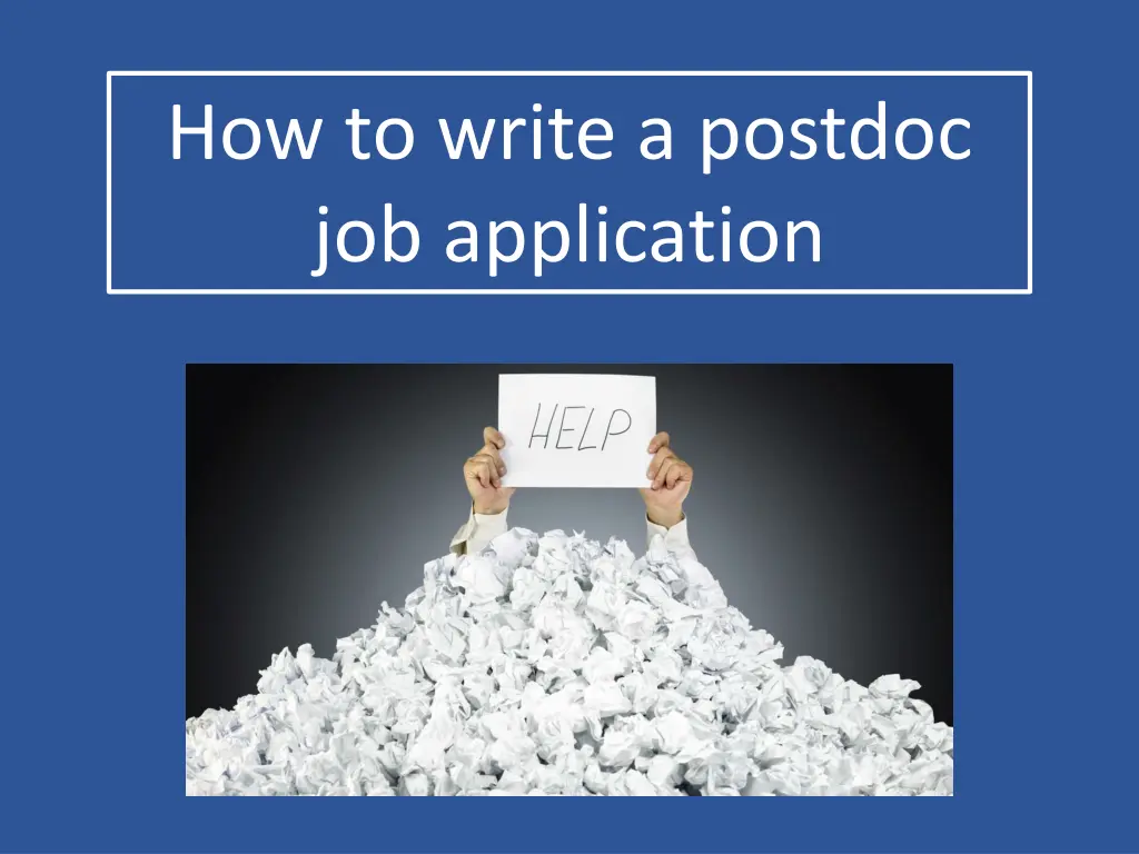 how to write a postdoc job application
