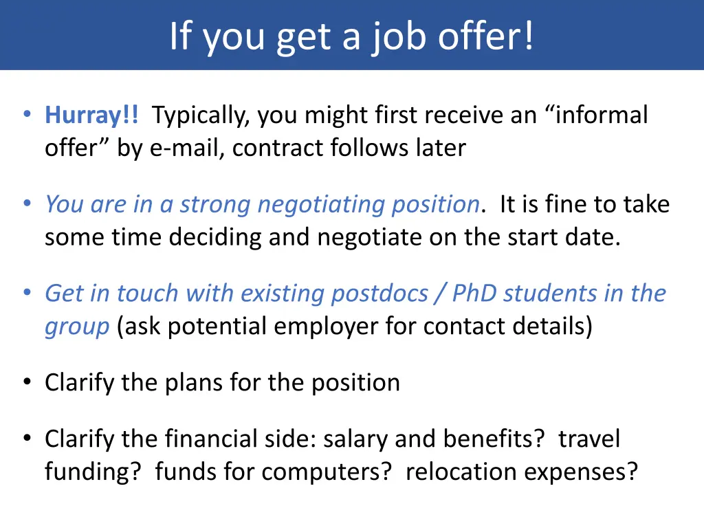 if you get a job offer