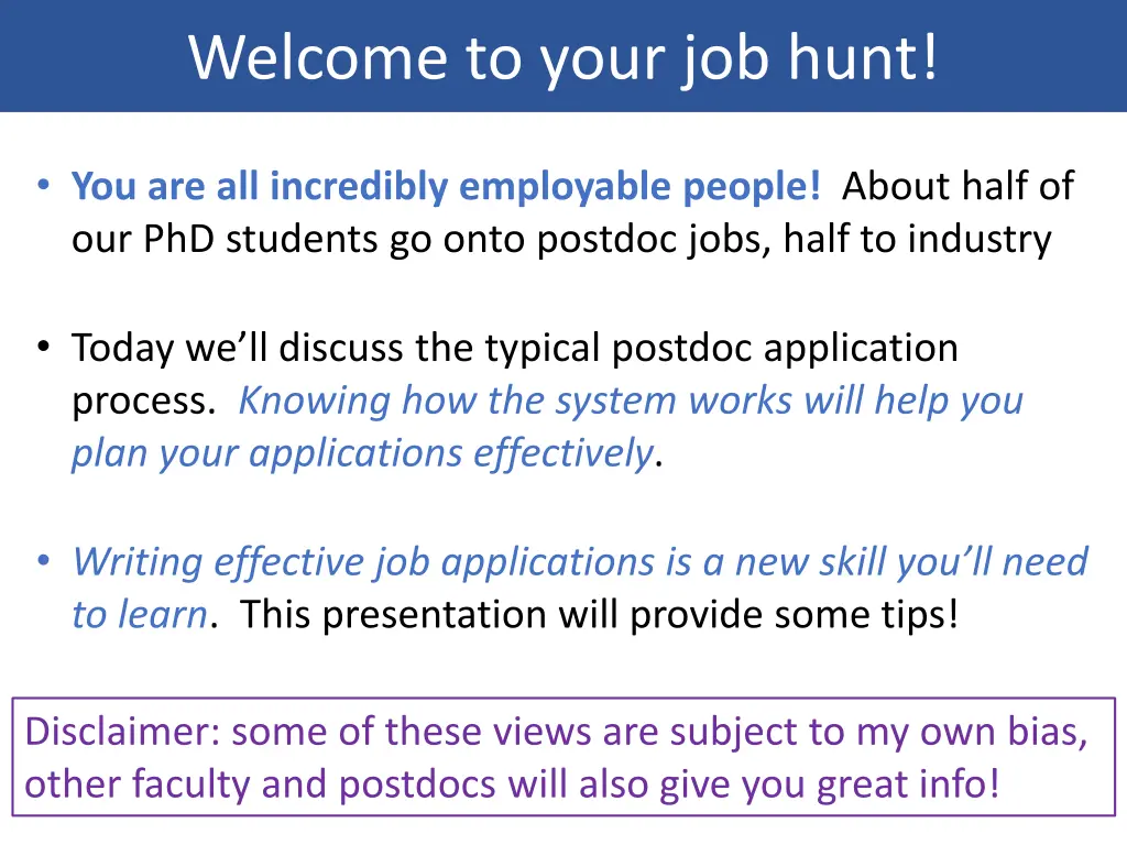 welcome to your job hunt