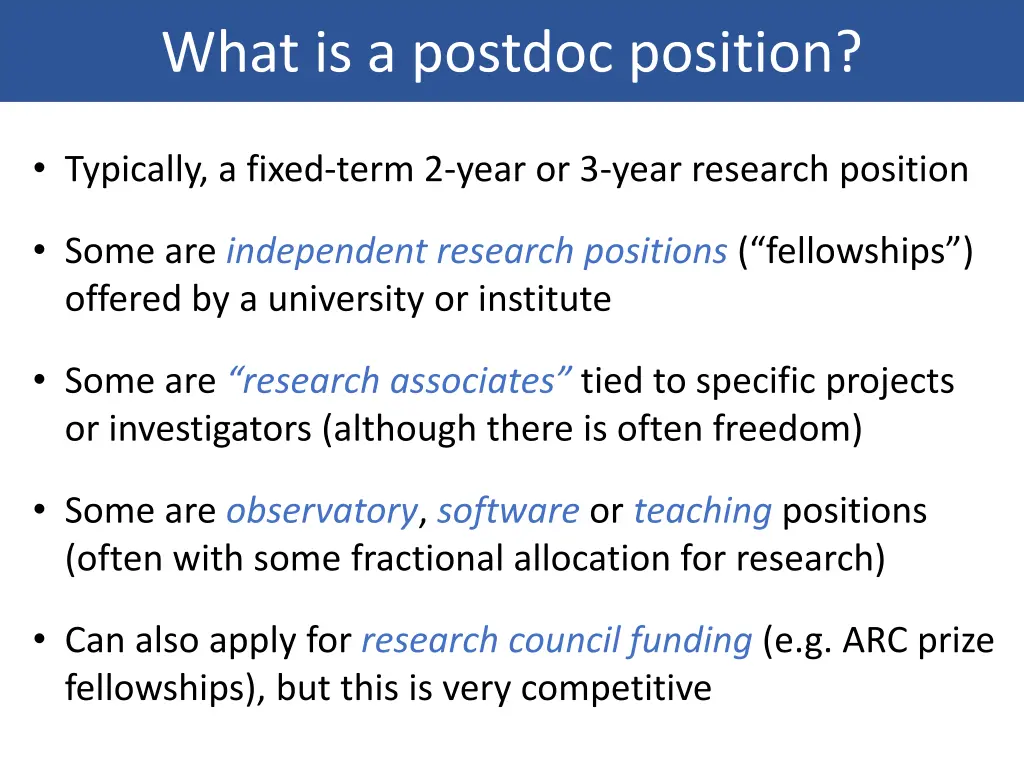 what is a postdoc position