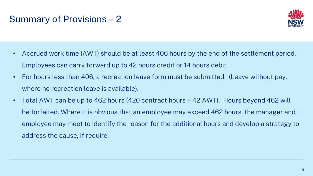 summary of provisions 2
