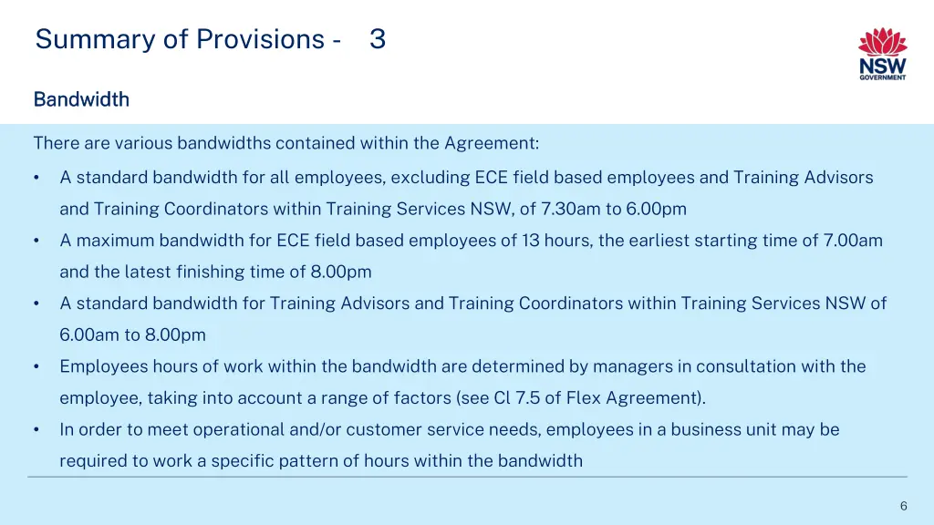 summary of provisions 3