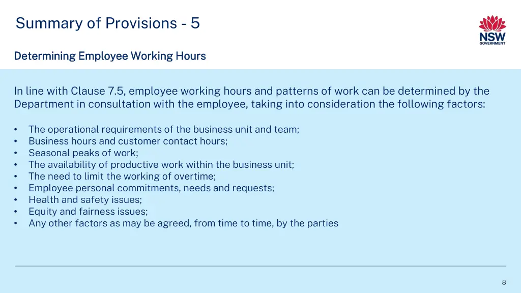 summary of provisions 5