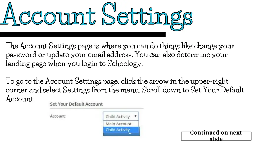 account settings