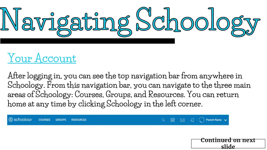 navigating schoology