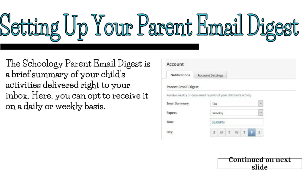 setting up your parent email digest