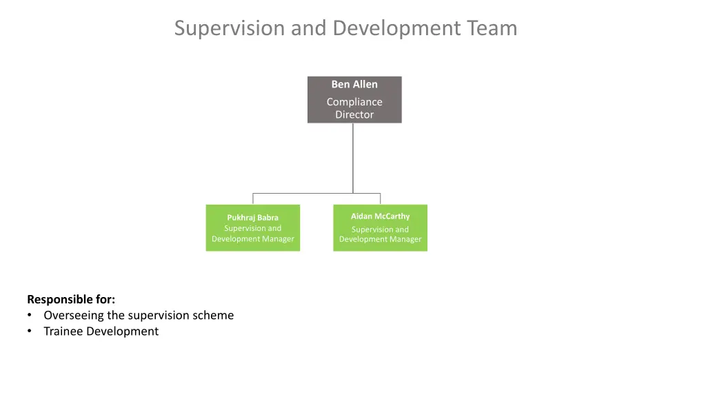 supervision and development team
