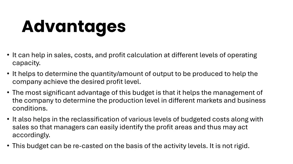 advantages