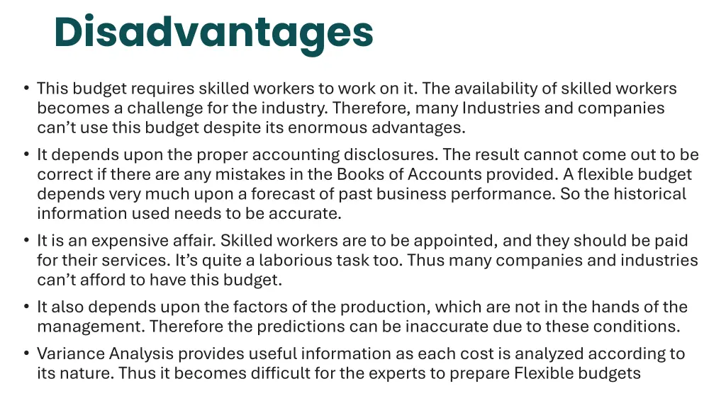disadvantages