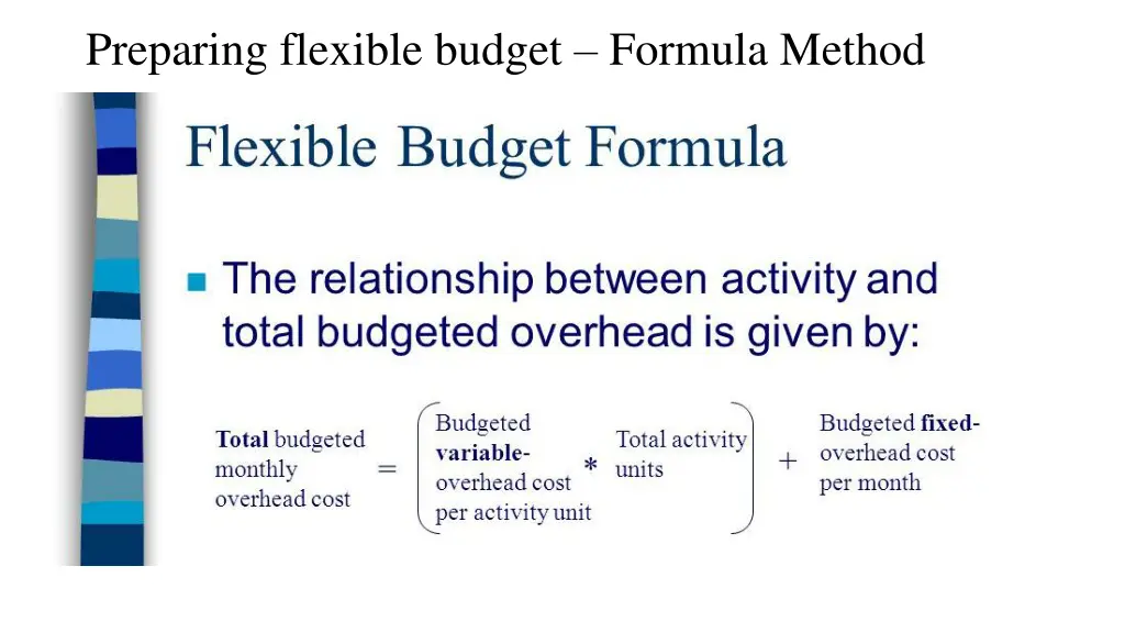 preparing flexible budget formula method